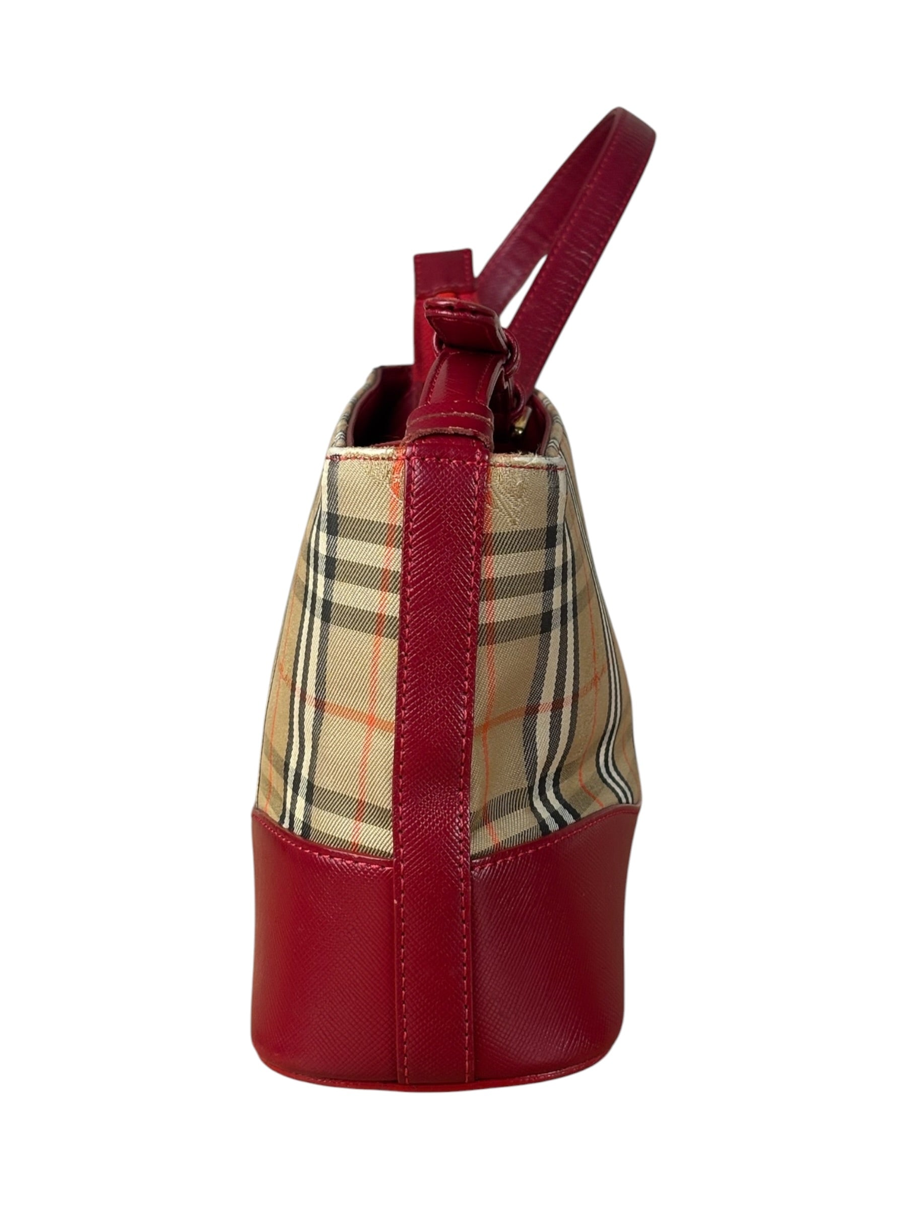 Burberry Brown/Beige House Haymarked Shoulder Bag