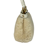Fendi Cream Fur Lambskin Trim Micro Peekaboo Two-Way Bag