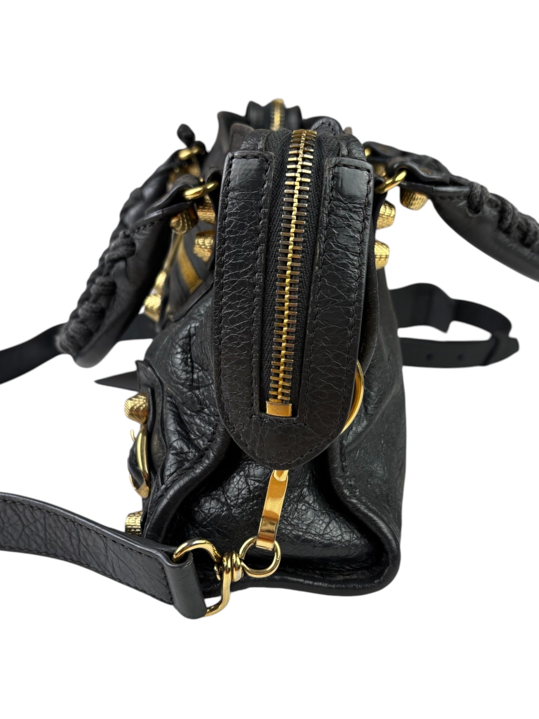 Balenciaga Grey Lambskin Motocross City Two-Way Bag