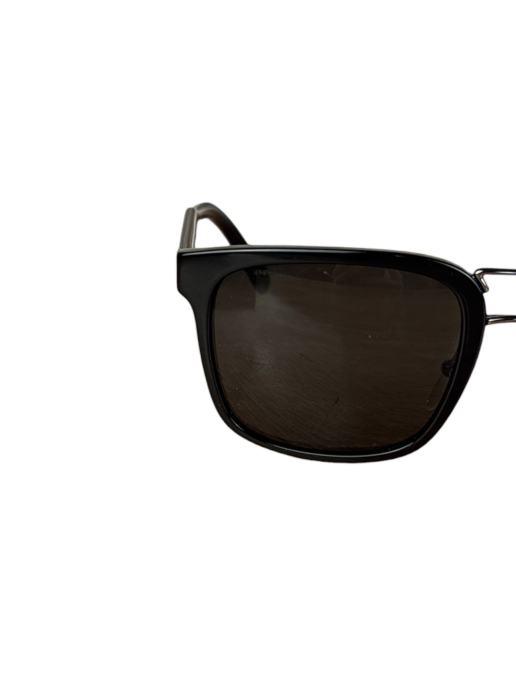 Prada Black Metal Double Bridge Sunglasses