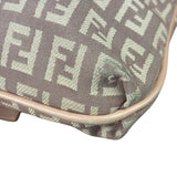 Fendi Pastel Pink Leather Trim Zucca Flap Vitello Tube Messenger Bag