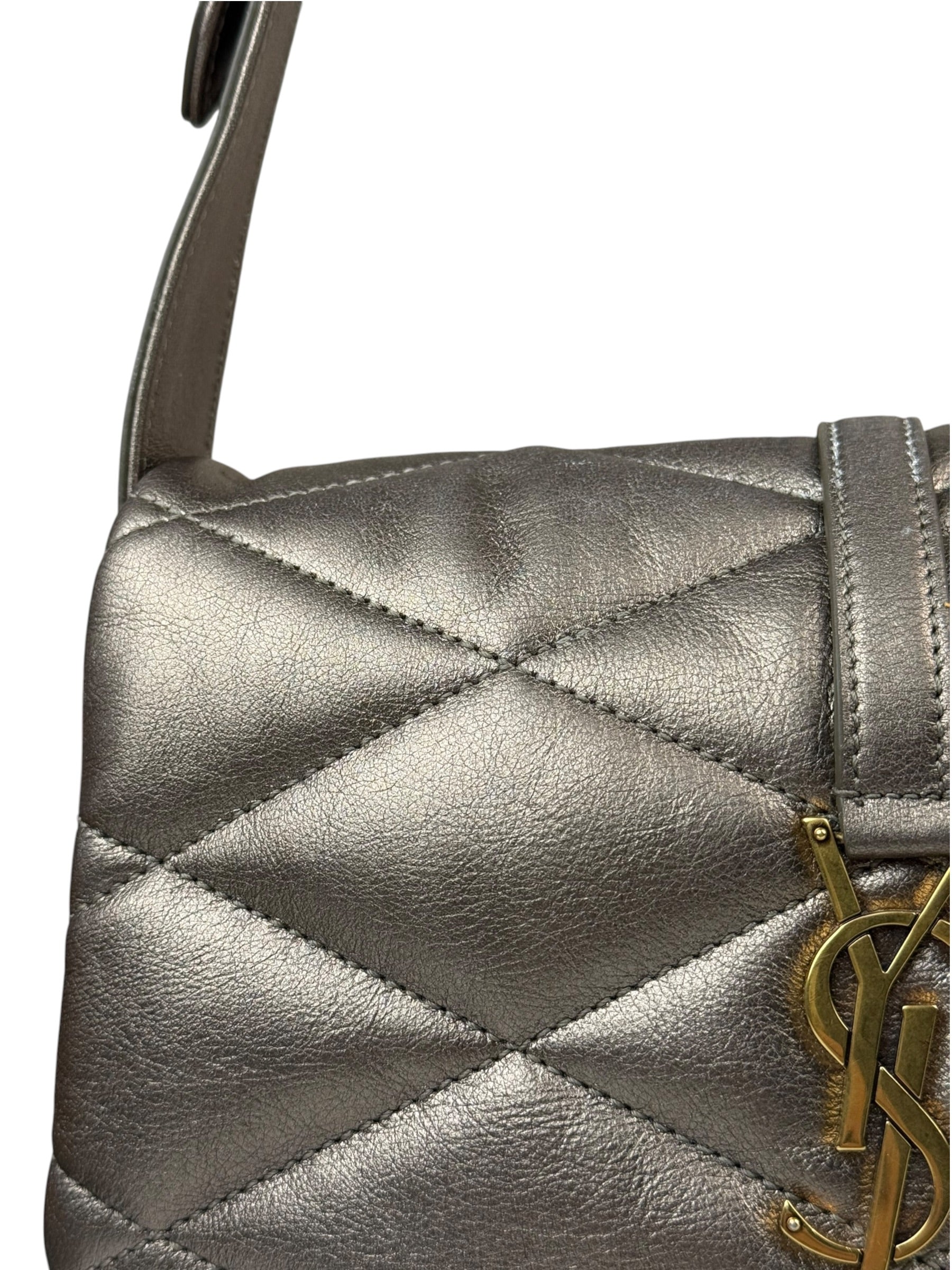 Saint Laurent Metallic Bronze Lambskin Quilted Le 57 Shoulder Bag