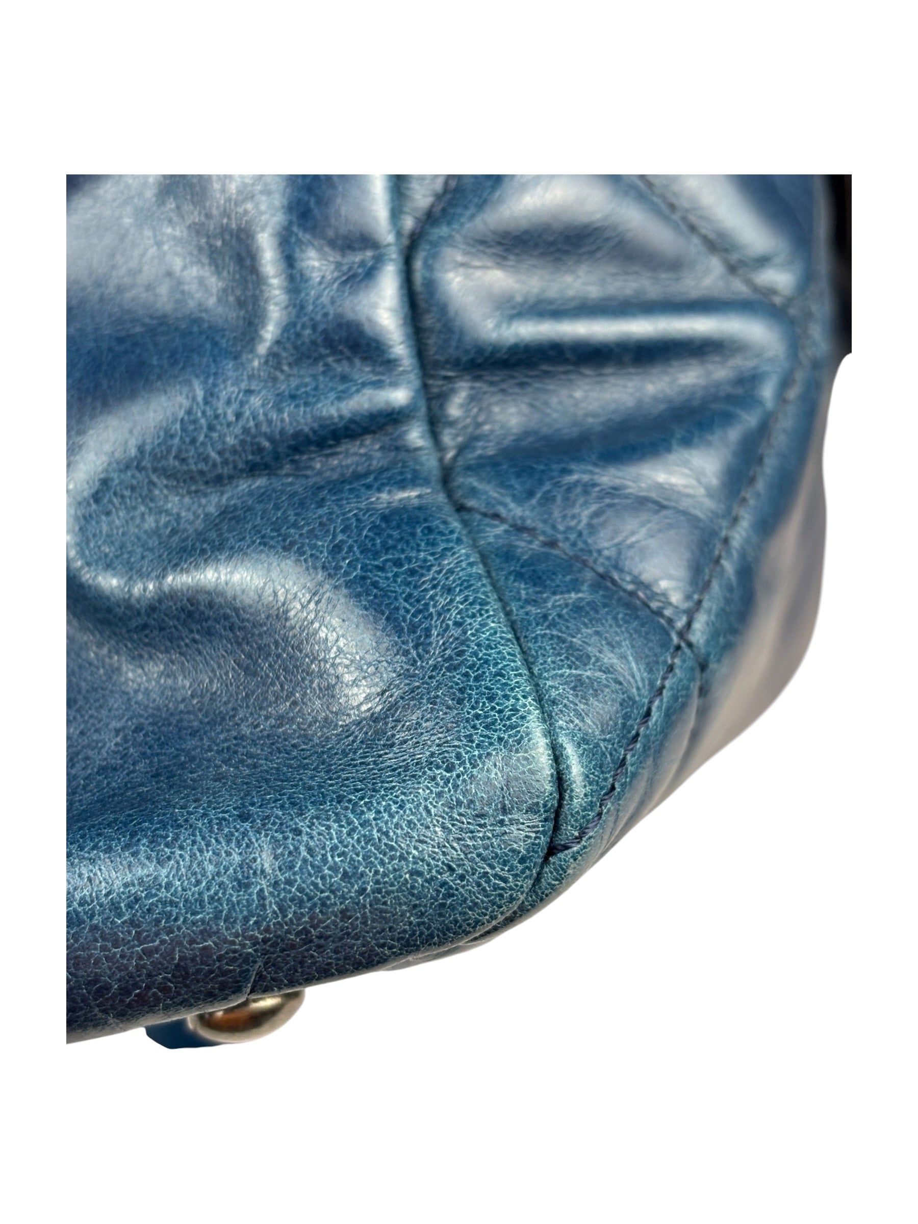 Chanel Blue Quilted Calfskin Large Convertible Boy Two-Way Bag 2012