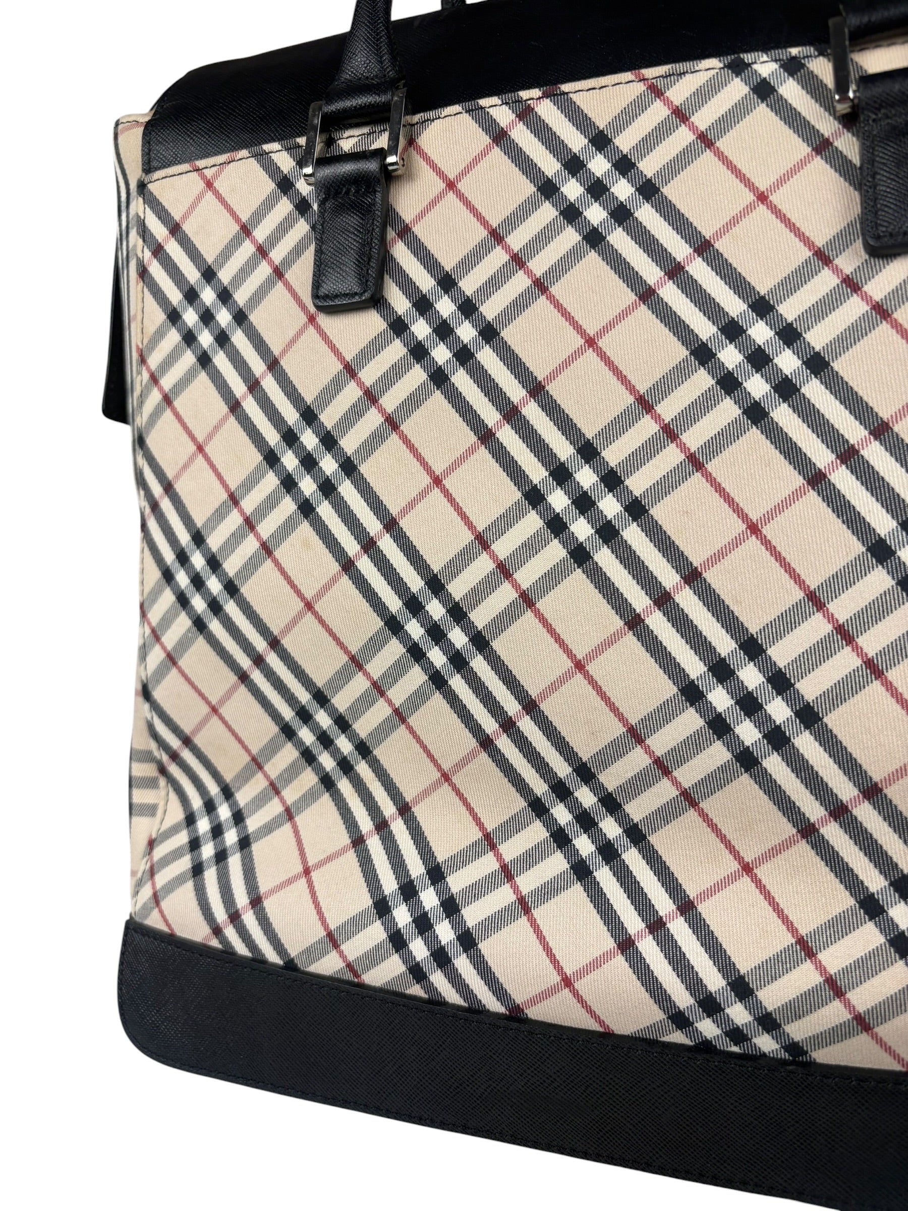 Burberry Beige Canvas Nova Check Tote Bag