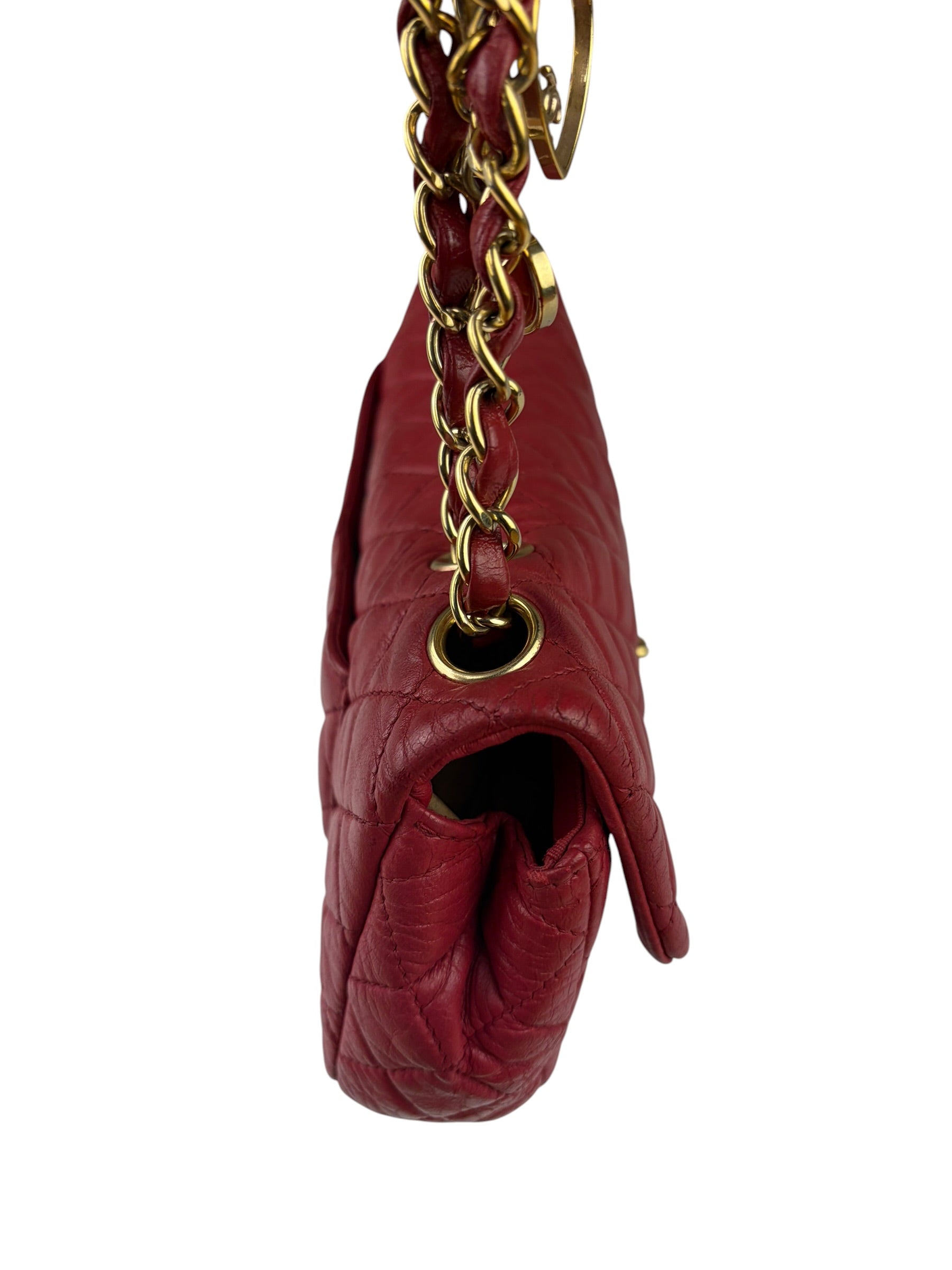 Chanel Red Quilted Leather Timeless Valentine Flap Bag 2009