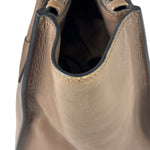 Prada Neutral Taupe Glace Calf Twin Pocket Two-Way Tote