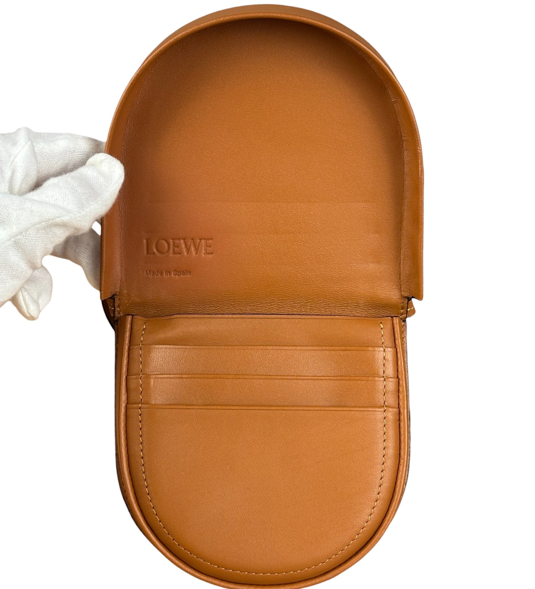 Loewe Camel Leather Heel Crossbody
