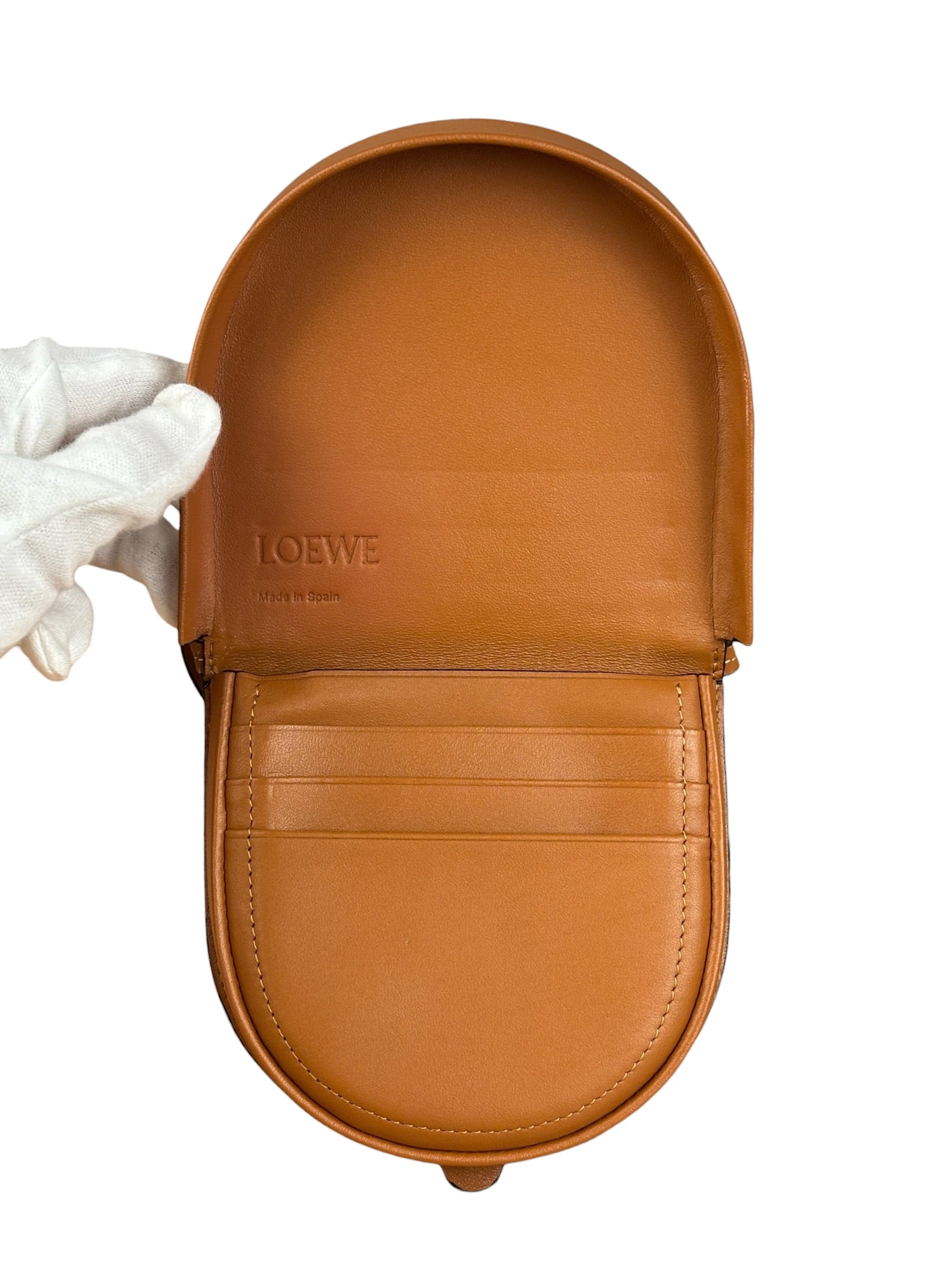Loewe Camel Leather Heel Crossbody