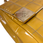 Chanel Yellow Patent Chocolate Bar Quilted CC Shoulder Bag 2002