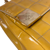 Chanel Yellow Patent Chocolate Bar Quilted CC Shoulder Bag 2002