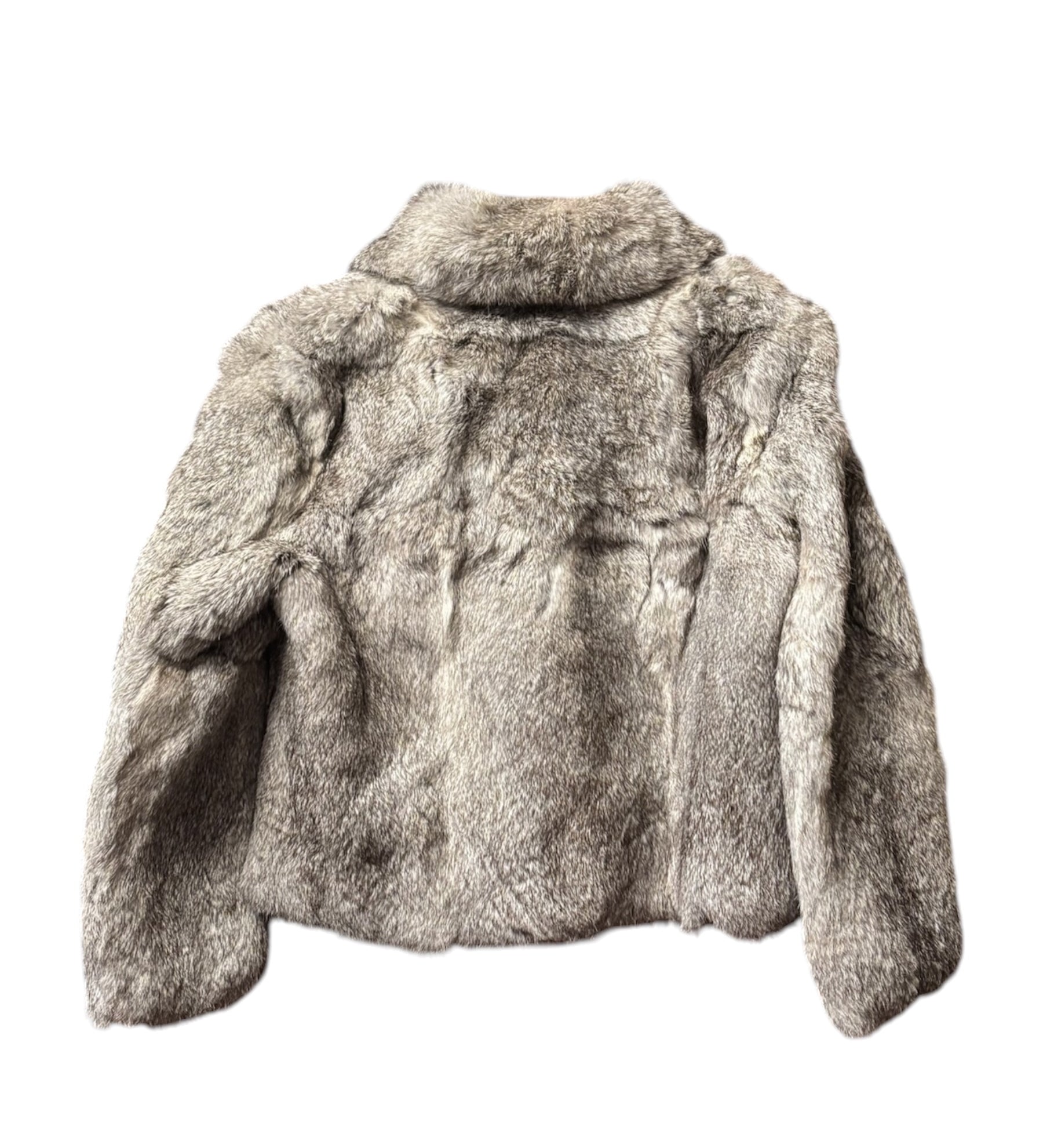 Vintage Grey Fox Fur Short Coat
