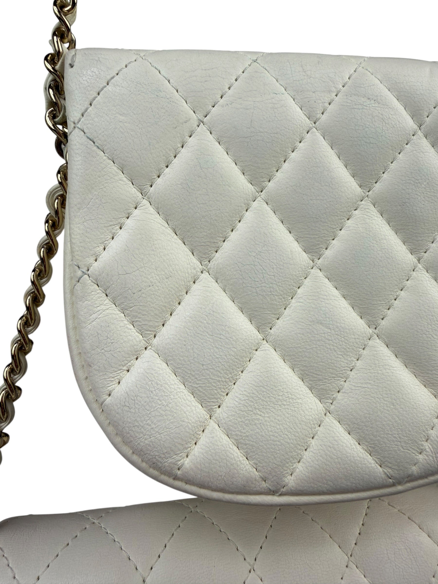 Chanel White Quilted Leather Side-Packs Dual Shoulder Bag 2019