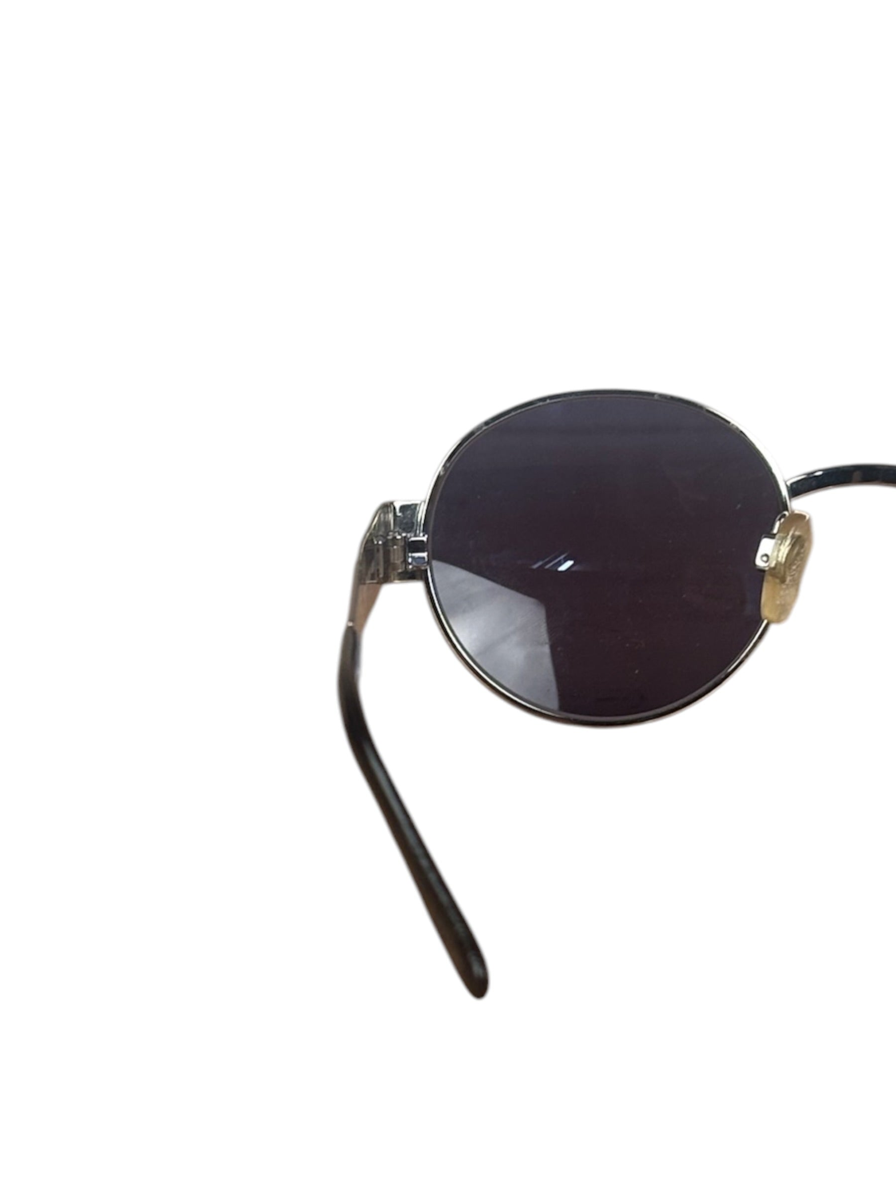 Chanel Vintage Silver Round Frame Sunglasses