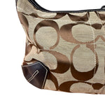 Coach Brown Leather Trim Signature Ergo Hobo Bag