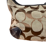 Coach Brown Leather Trim Signature Ergo Hobo Bag