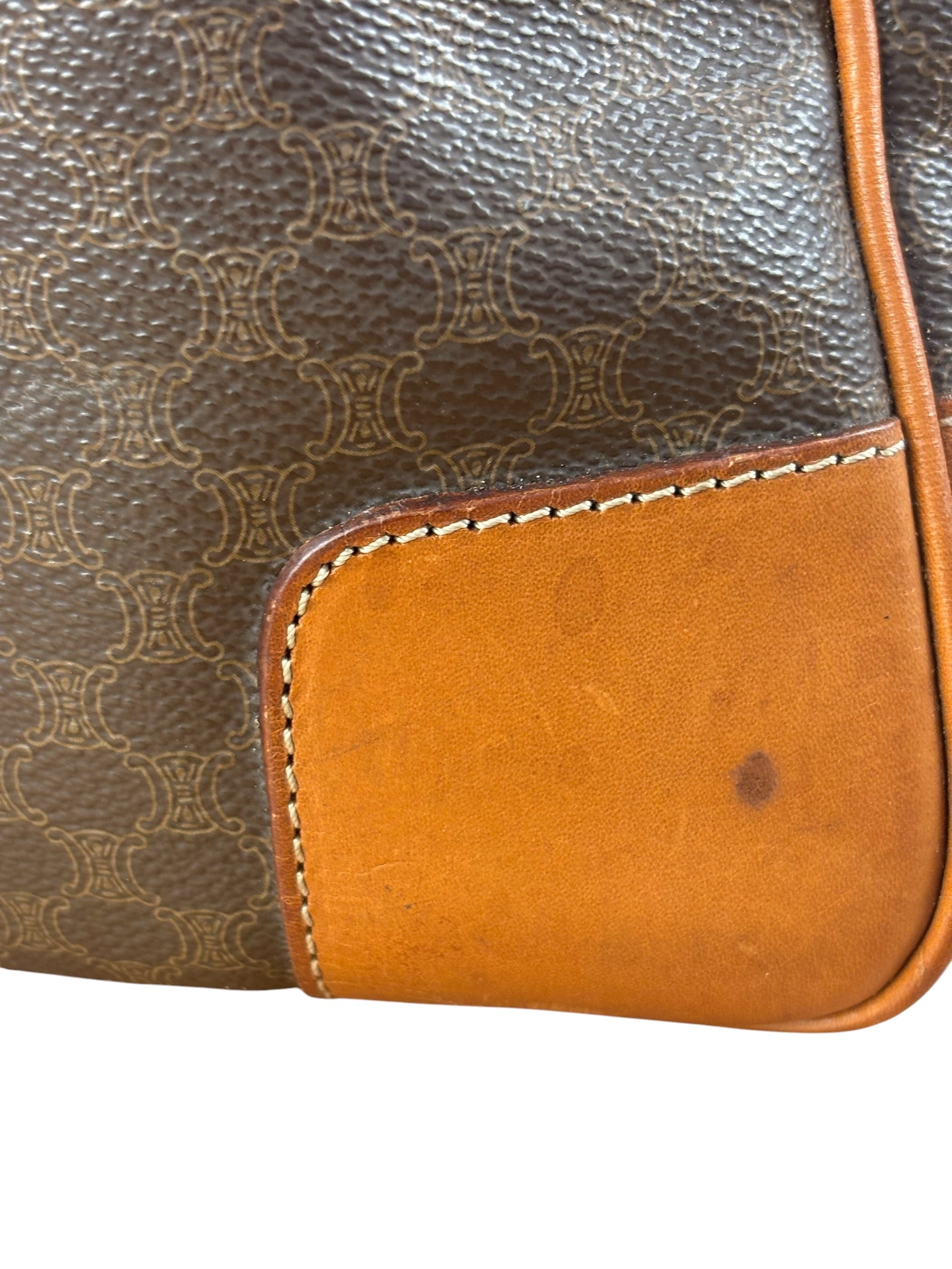 Celine Vintage Macadam Coated Canvas Weekender Travel Bag