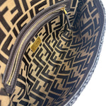 Fendi Black Raffia Zucca Shoulder Baguette