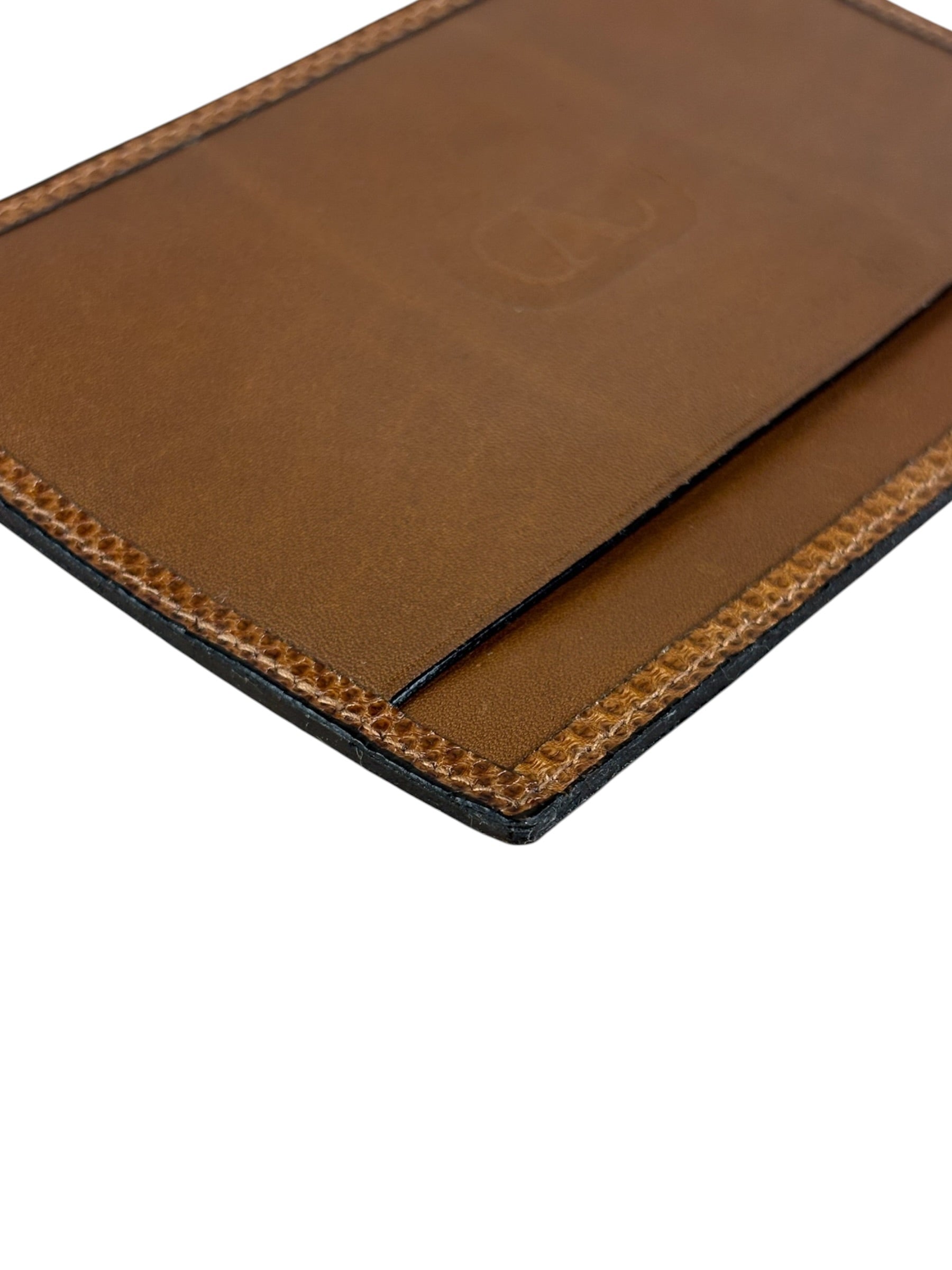 Valentino Brown Tan Leather Flat Pouch