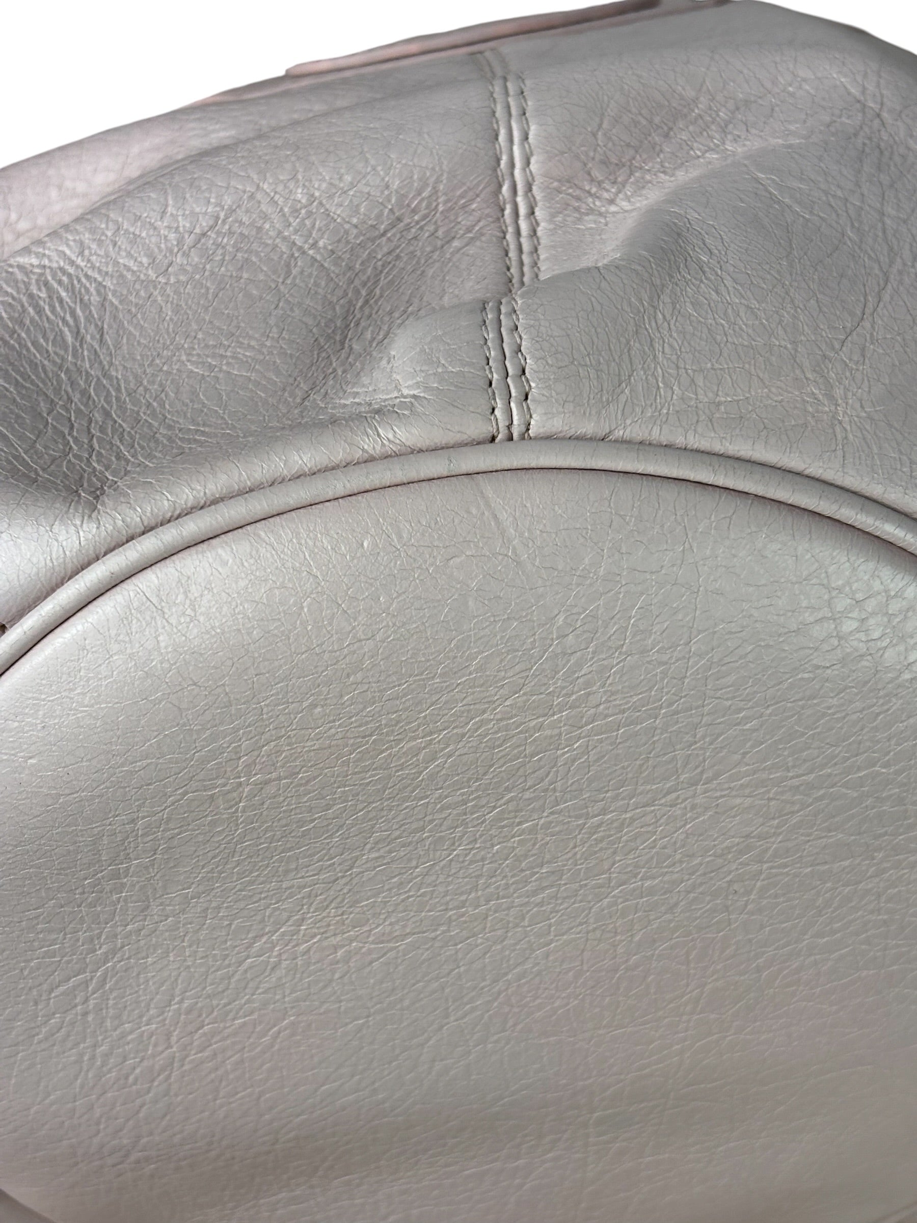 Balenciaga Baby Pink Leather Pompon Moto City 2Way Bucket Bag