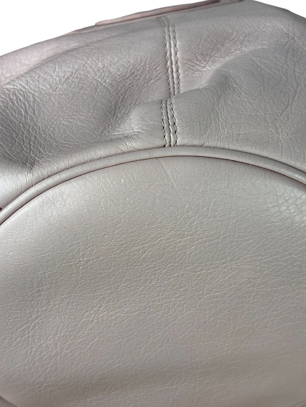 Balenciaga Baby Pink Leather Pompon Moto City 2Way Bucket Bag