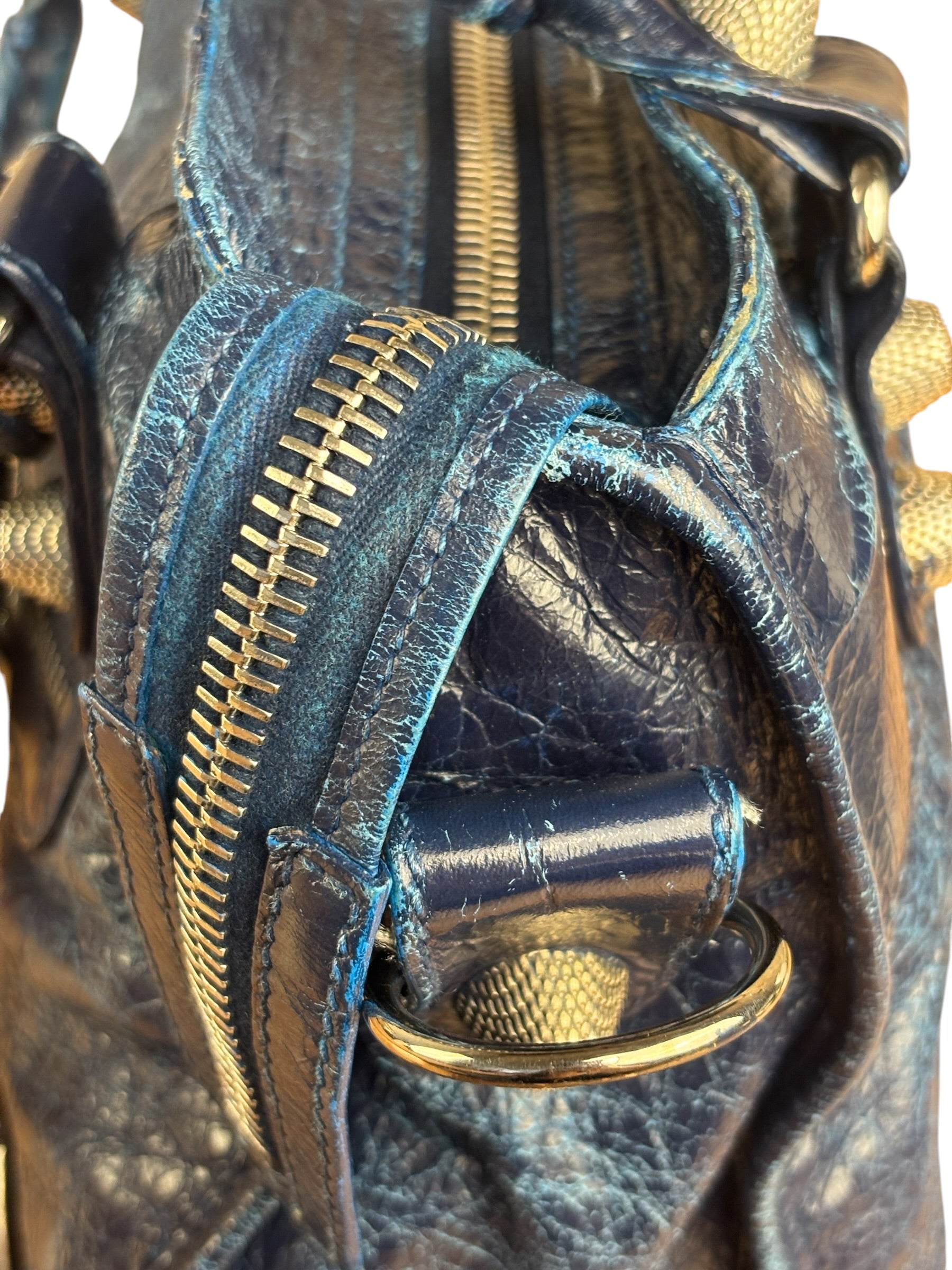 Balenciaga Navy Blue Giant Hardware City Bag