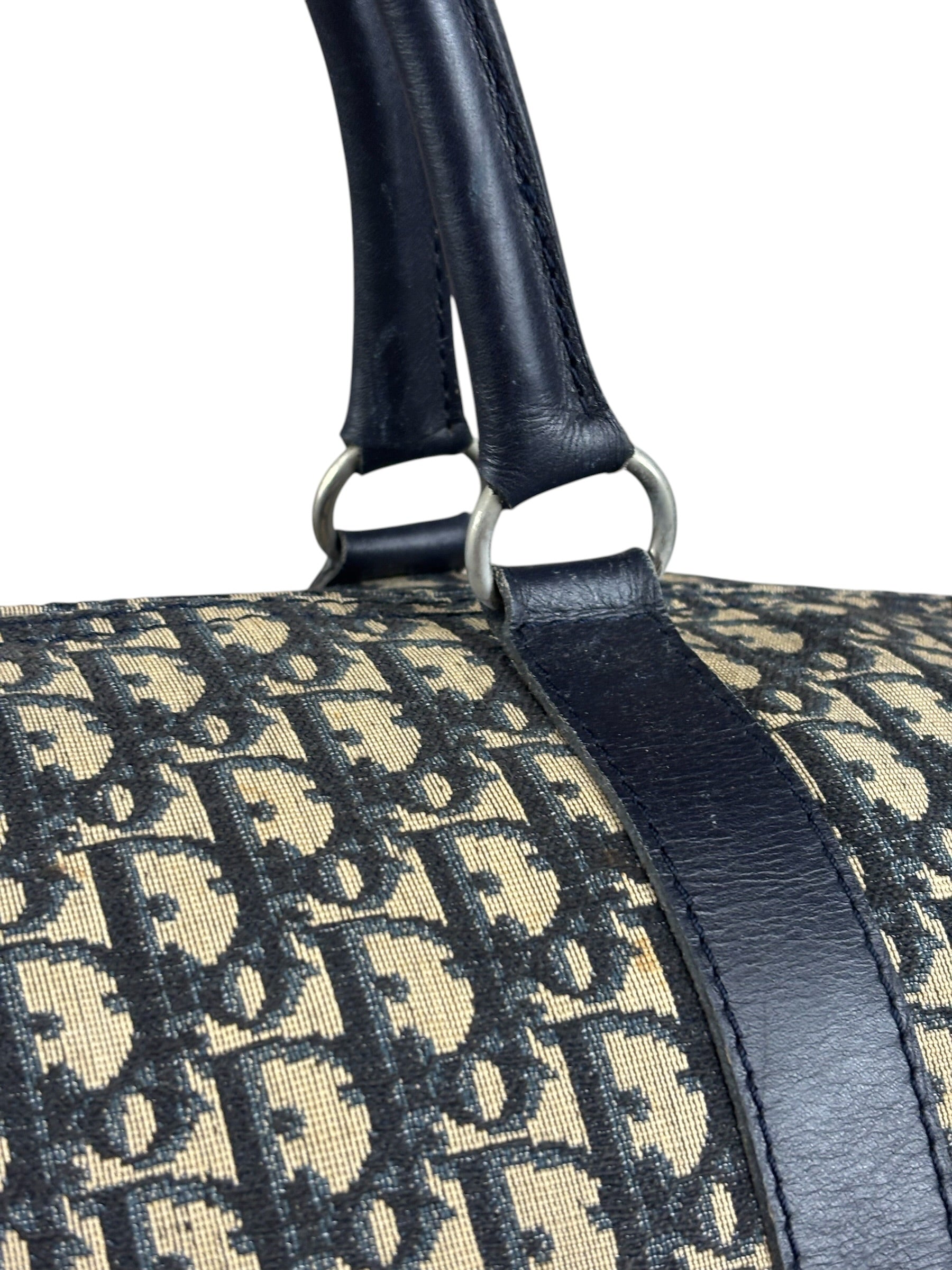 Christian Dior Vintage Navy Blue Trotter Boston Handbag