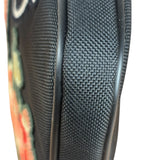 Gucci Black Nylon Butterfly Embroidered Zip Pouch