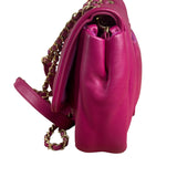Chanel Fuchsia Pink Leather Puffy Flap Bag 2019