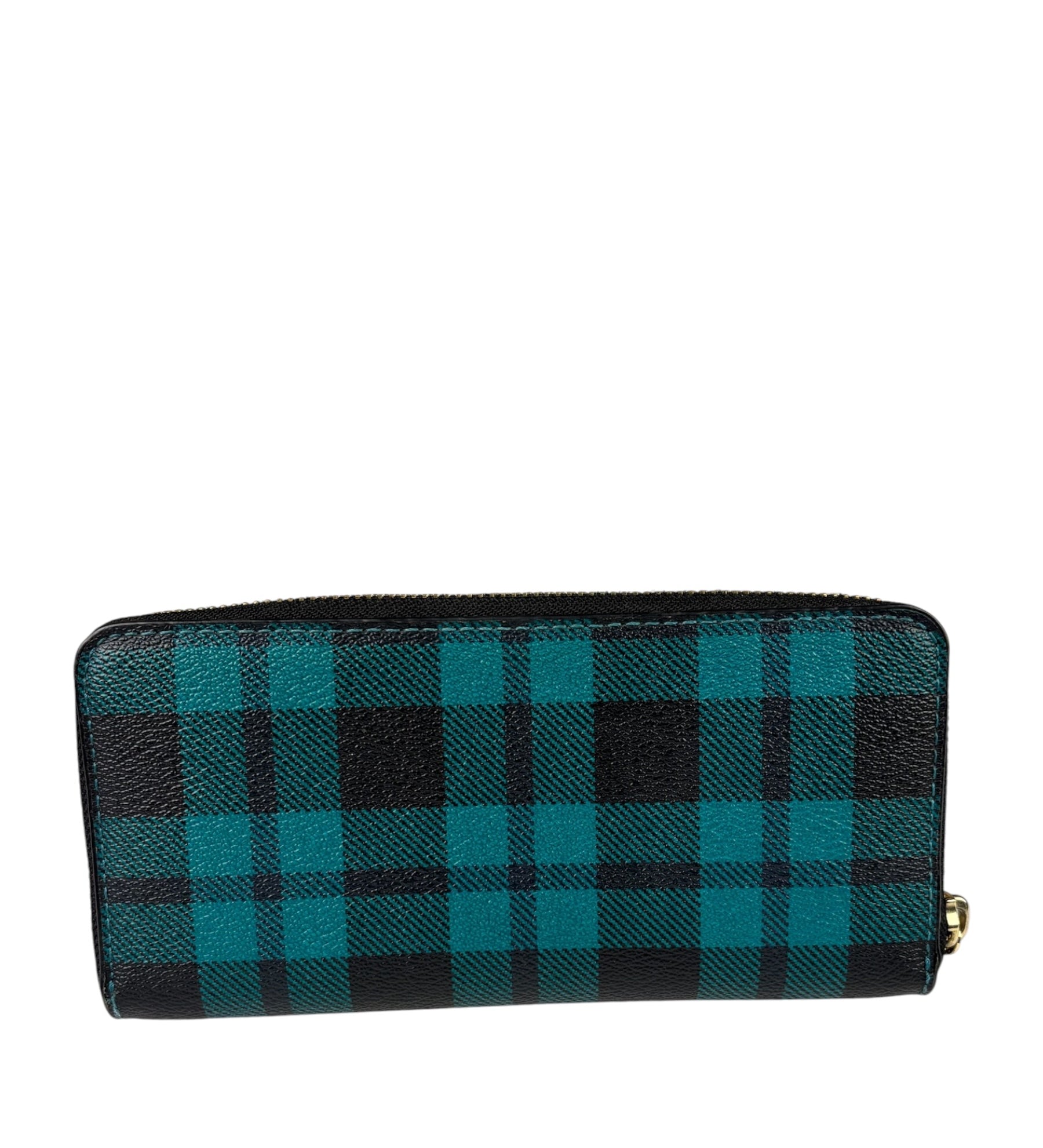 Coach Green Leather Zip-Around Long Wallet