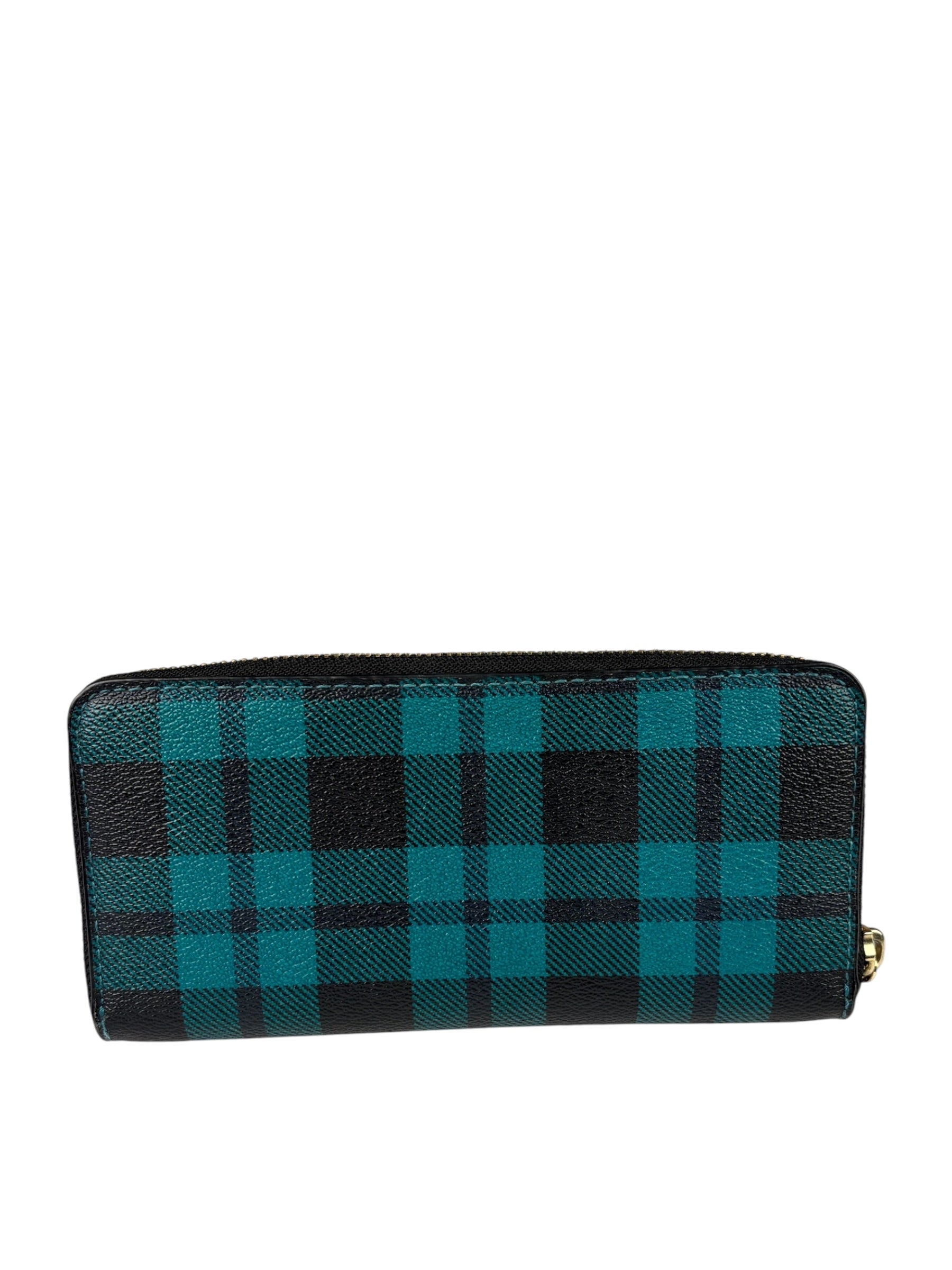 Coach Green Leather Zip-Around Long Wallet