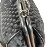 Chanel Black Velvet Leather Trim Kiss-Lock Two-Way Bag 2006