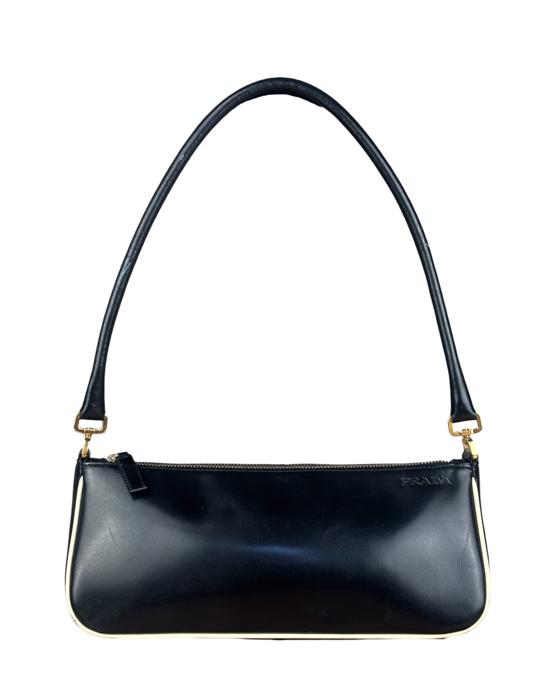 Prada Vintage Black Leather Pochette