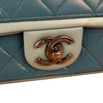 Chanel CC Two-Toned Blue Leather Flap Bag 2014