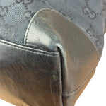 Gucci Black Leather Trim GG Canvas Tote Bag