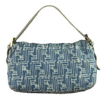 Fendi Blue Denim Zucca  Baguette