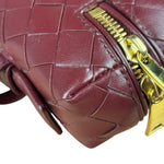 Bottega Veneta Burgundy Leather Intrecciato Bang Bang Vanity Two-Way Bag