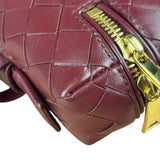 Bottega Veneta Burgundy Leather Intrecciato Bang Bang Vanity Two-Way Bag
