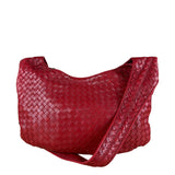 Bottega Veneta Vintage Red Intrecciato Hobo Bag