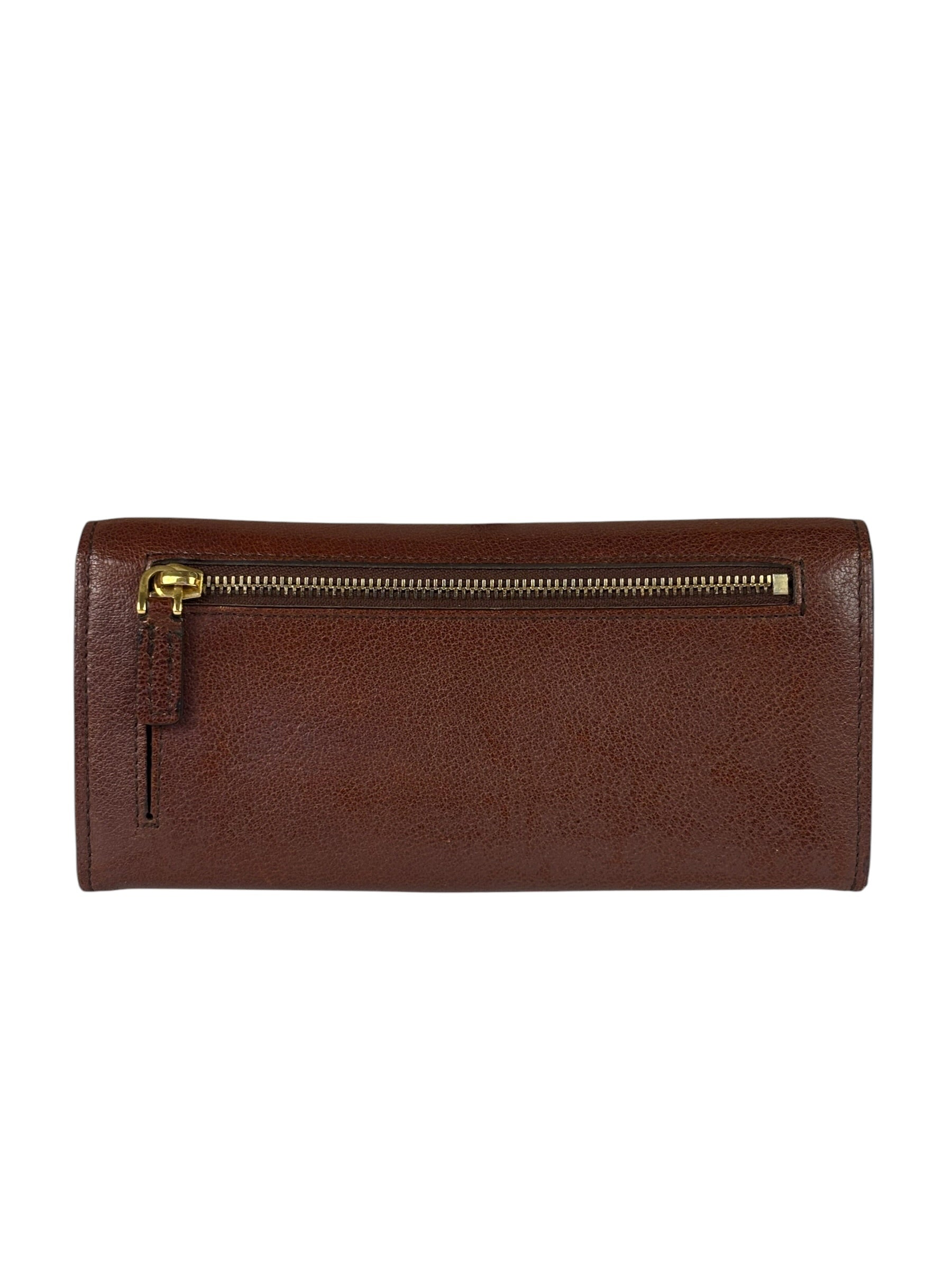 Tom Ford Brown Leather Flap Bi-Fold Wallet