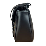 Gucci Black Leather GG Logo Marmont Noir Matelasse Shoulder Bag
