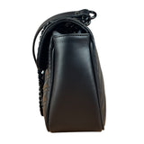 Gucci Black Leather GG Logo Marmont Noir Matelasse Shoulder Bag