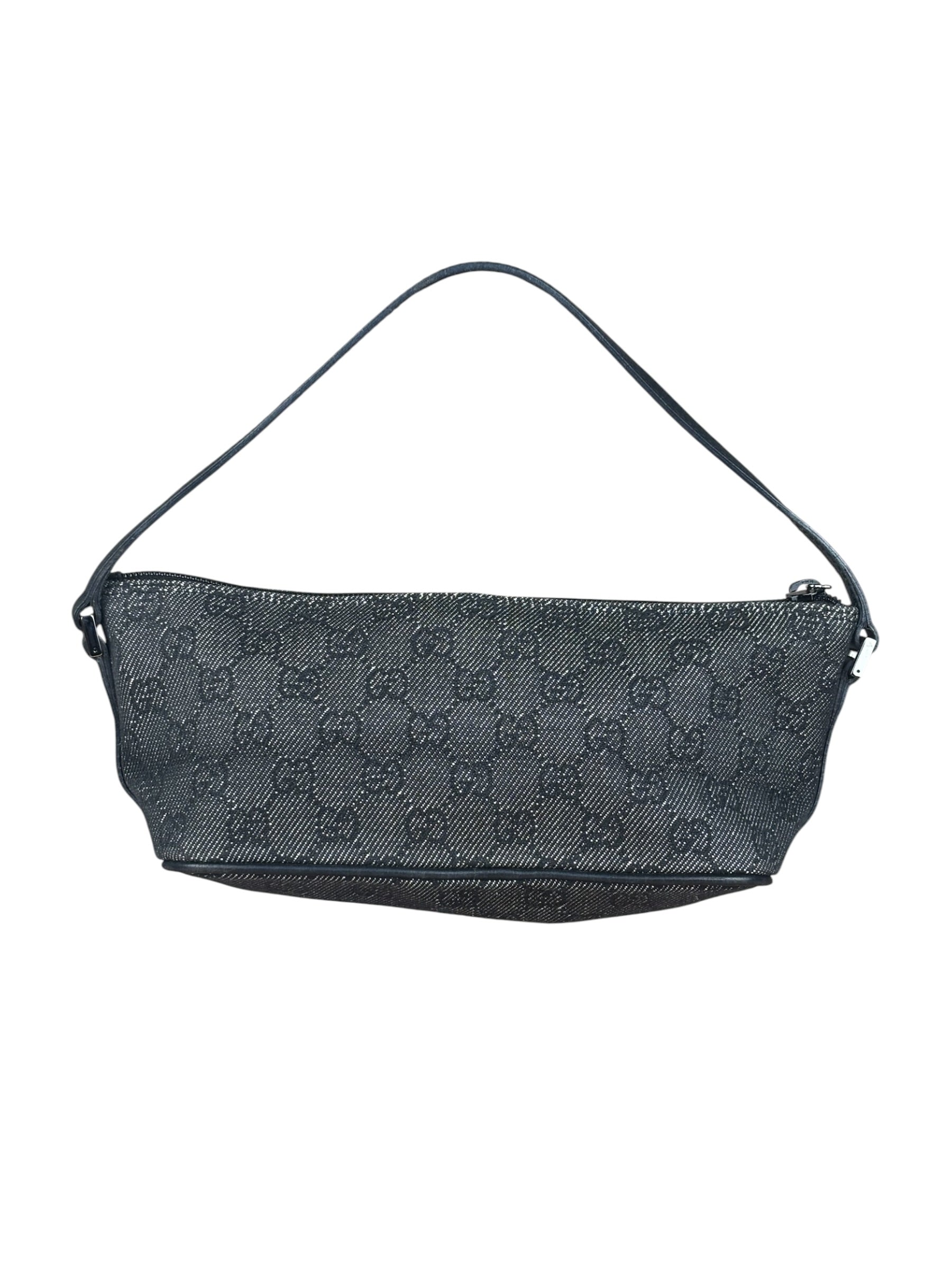 Gucci GG Black Canvas Pochette Handbag