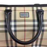 Burberry Leather Trim House Check Small Speedy Handbag