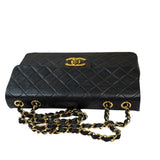 Chanel Vintage Black Quilted Leather Jumbo Flap Bag 1994