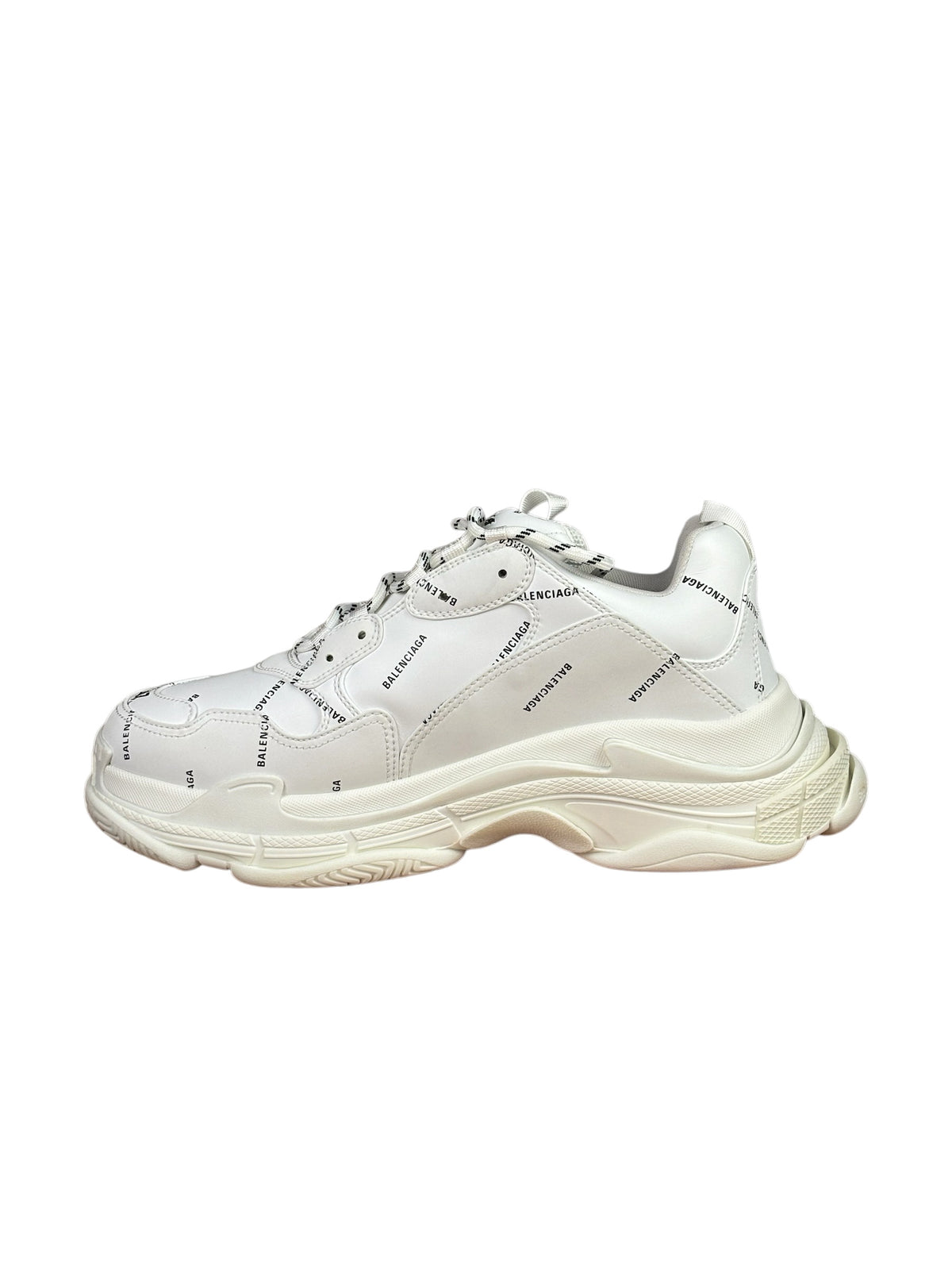 Balencaiga Triple S Sneakers All Over Logo White