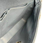 Chanel Blue/Cream Patent Leather Trim East-West Chocolate Bar Shoulder Bag 2002