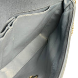 Chanel Blue/Cream Patent Leather Trim East-West Chocolate Bar Shoulder Bag 2002