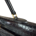 Hermes 1985 Black Crocodile Kelly 35