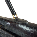 Hermes 1985 Black Crocodile Kelly 35