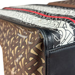 Burberry Leather TB Monogram Stripe E-Canvas Tote Bag